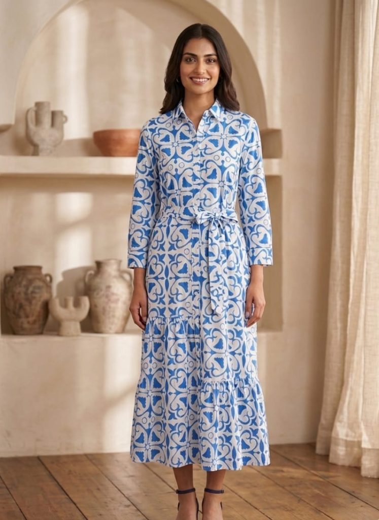 Cotton a-line One-piece