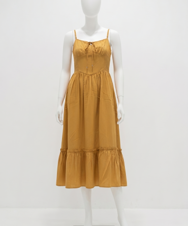 Ruched Bodice Tie Front