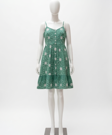 Floral A-Line Midi Dress