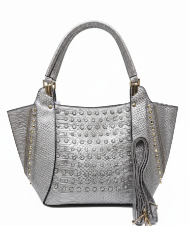 Glamorous Sliver Studded Tote Bag