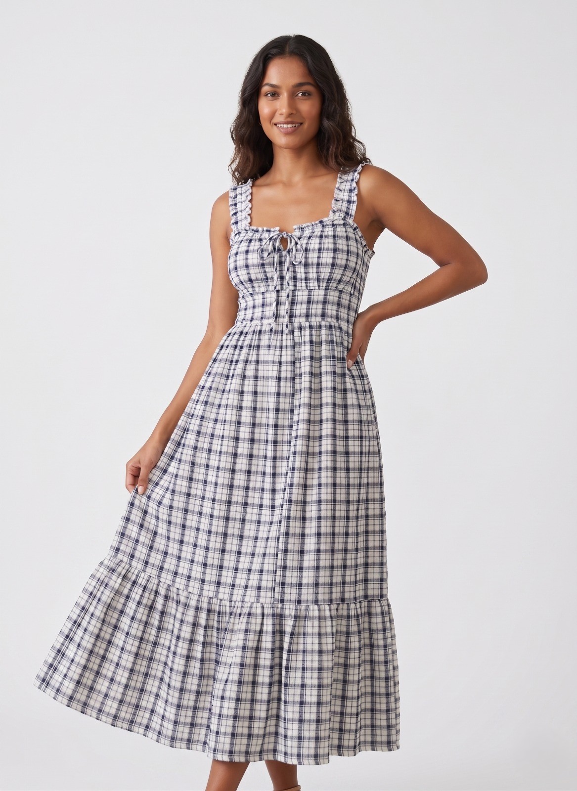 Classic Checkered Summer Flare Dress