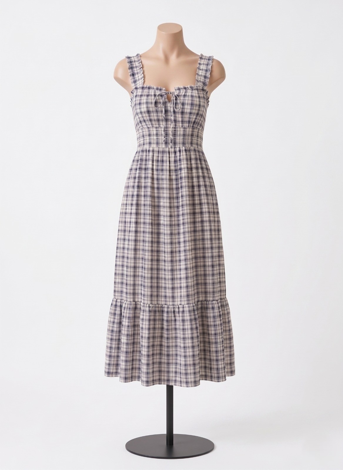Classic Checkered Summer Flare Dress - Image 4