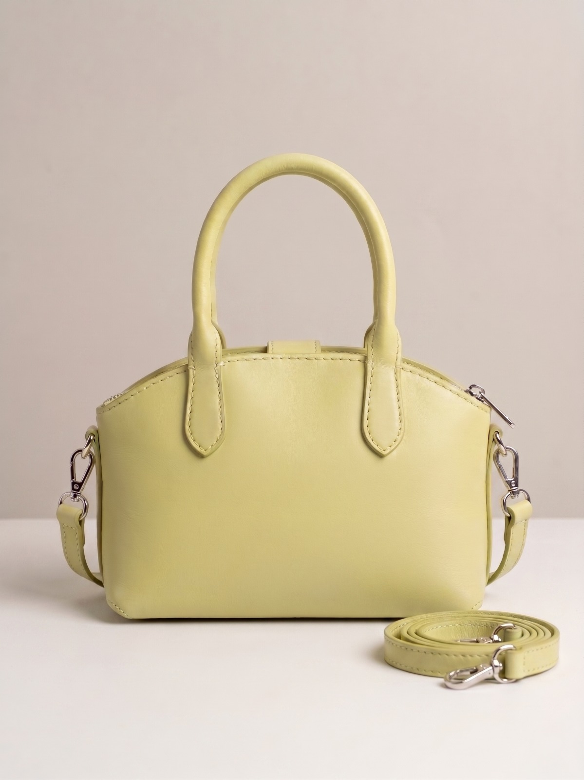 leather mini top handle handbag - Image 3