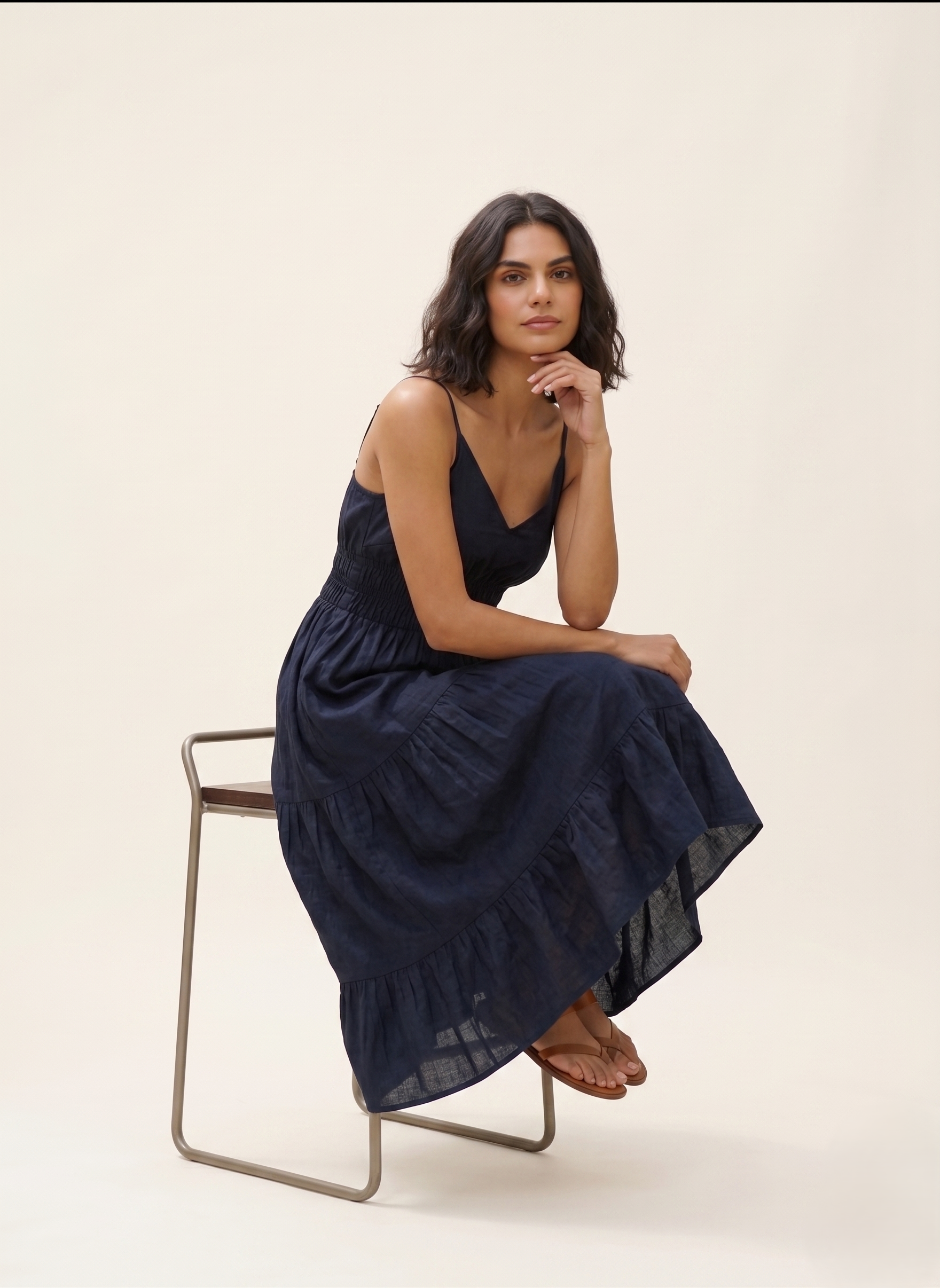 Smocked Midi Dress - Image 4