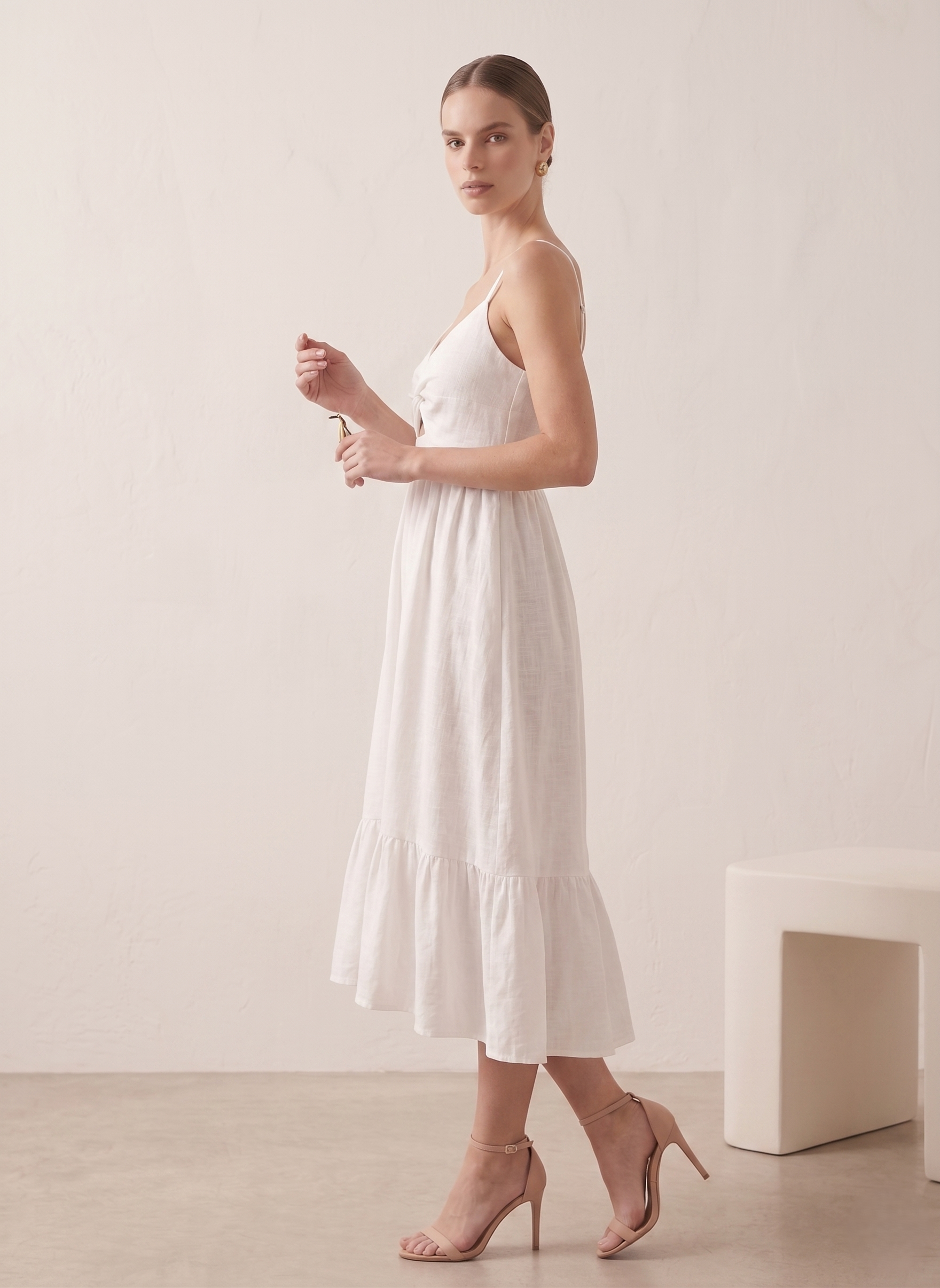 Twist Front Cutout Midi Dress - Image 2