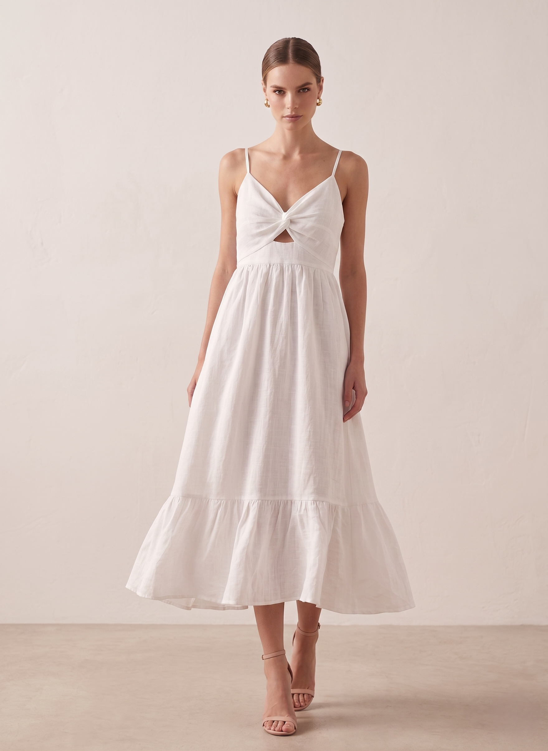 Twist Front Cutout Midi Dress - Image 4
