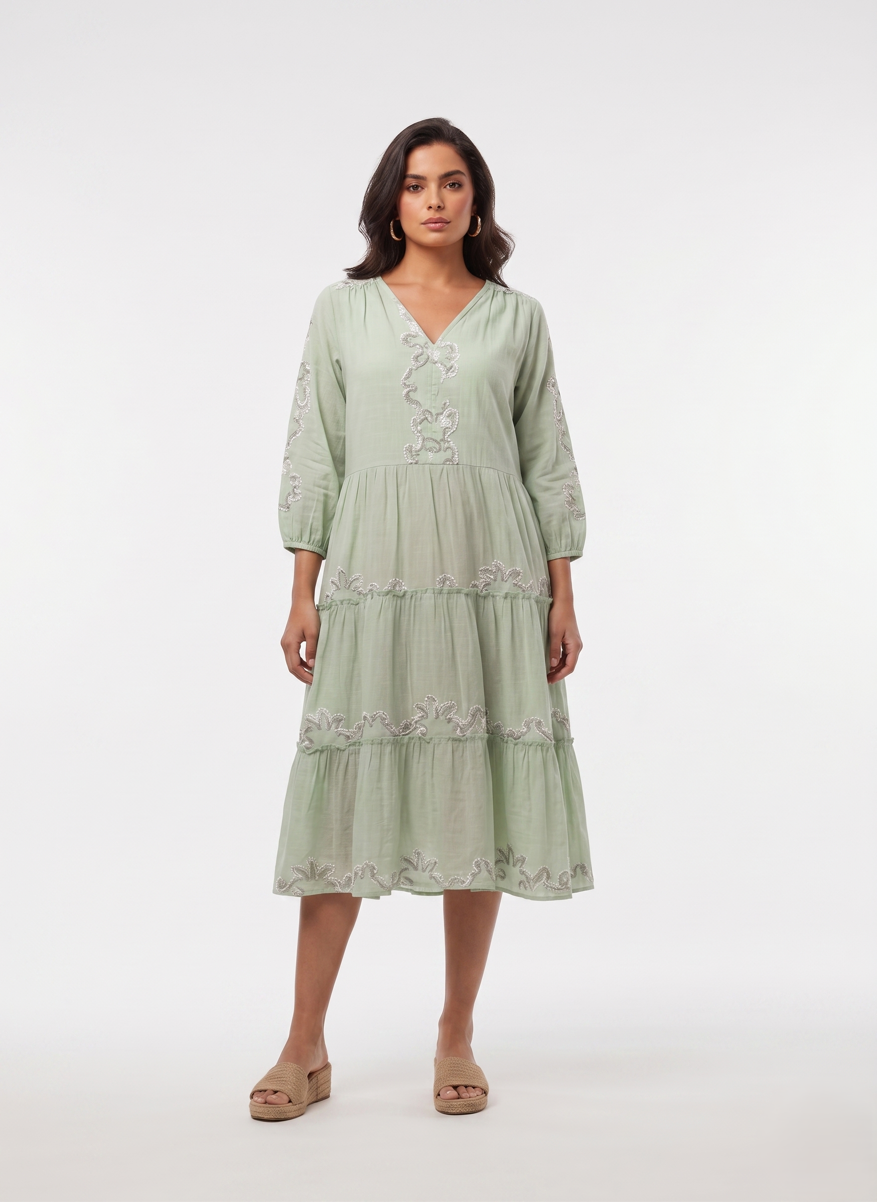 Embroided Tierd Dress - Image 5