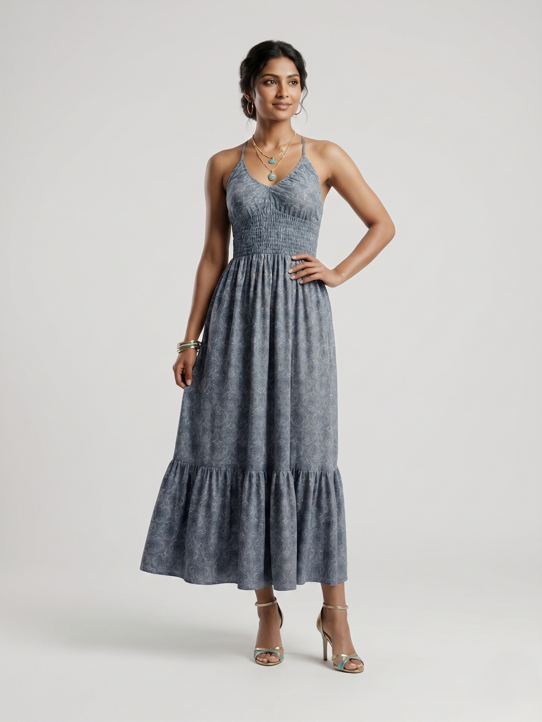 Halter Neck A-Line Dress - Image 2
