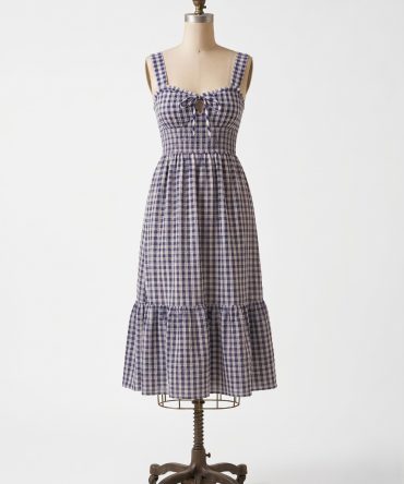 Classic Checkered Summer Flare Dress