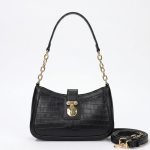 Croc-Embossed Baguette Bag
