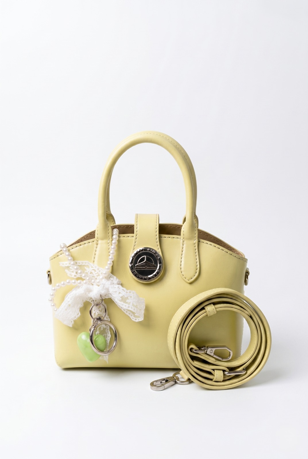 leather mini top handle handbag