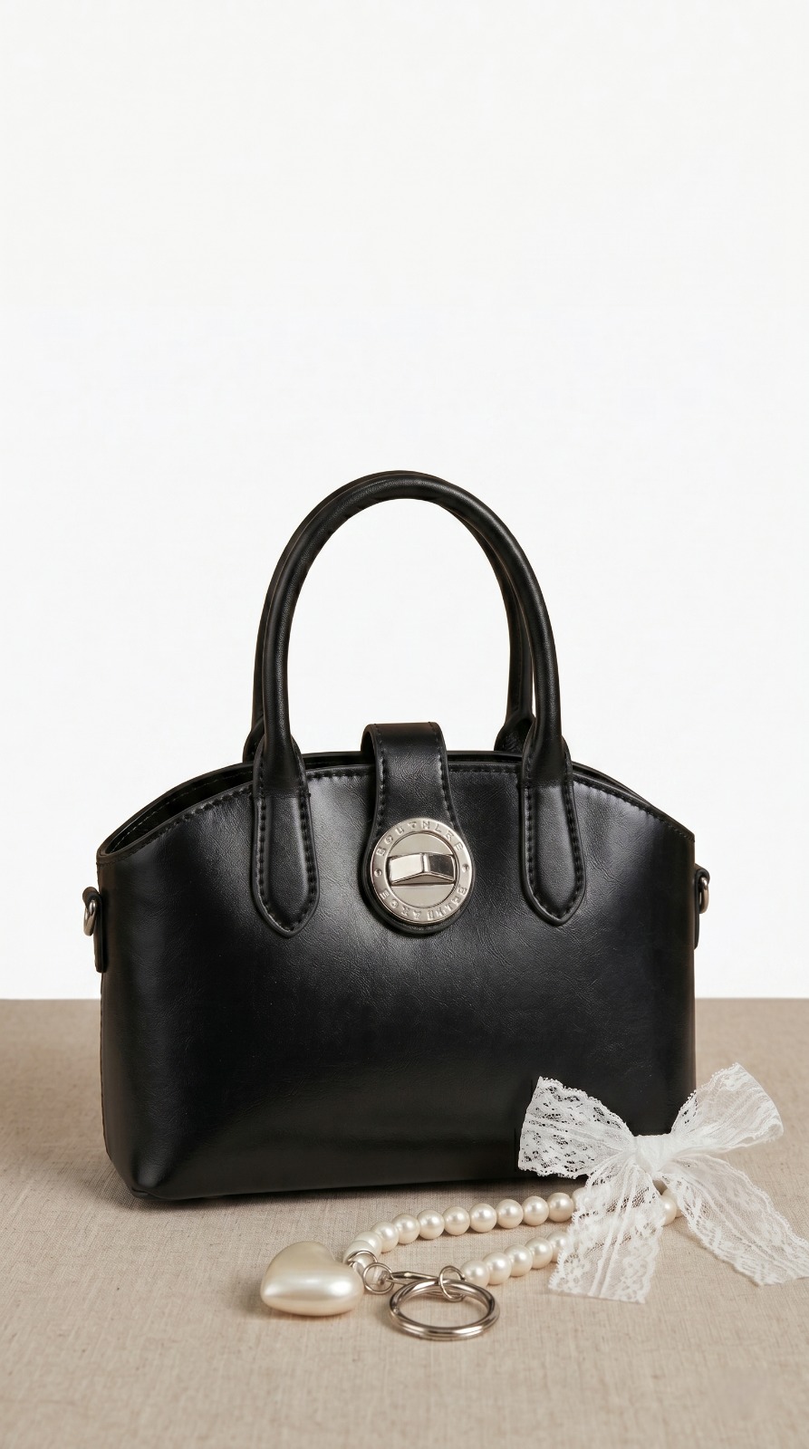 leather mini top handle handbag - Image 4