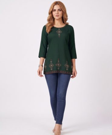 Styling Short Kurti Green