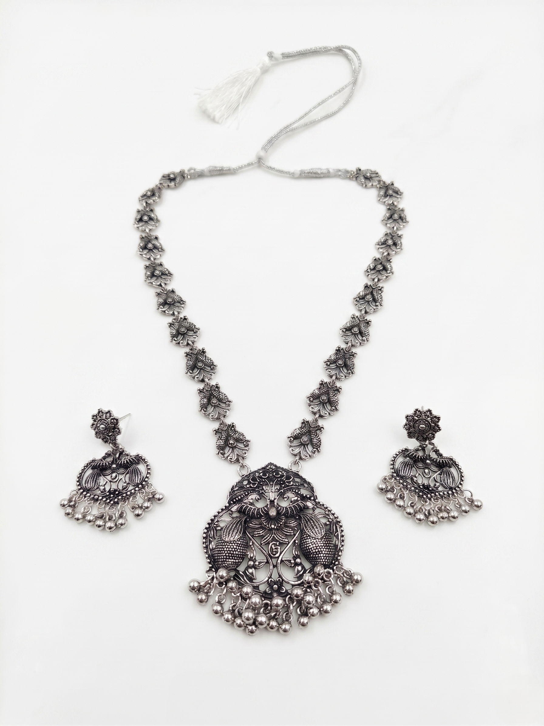 Oxidised Silver Long Set