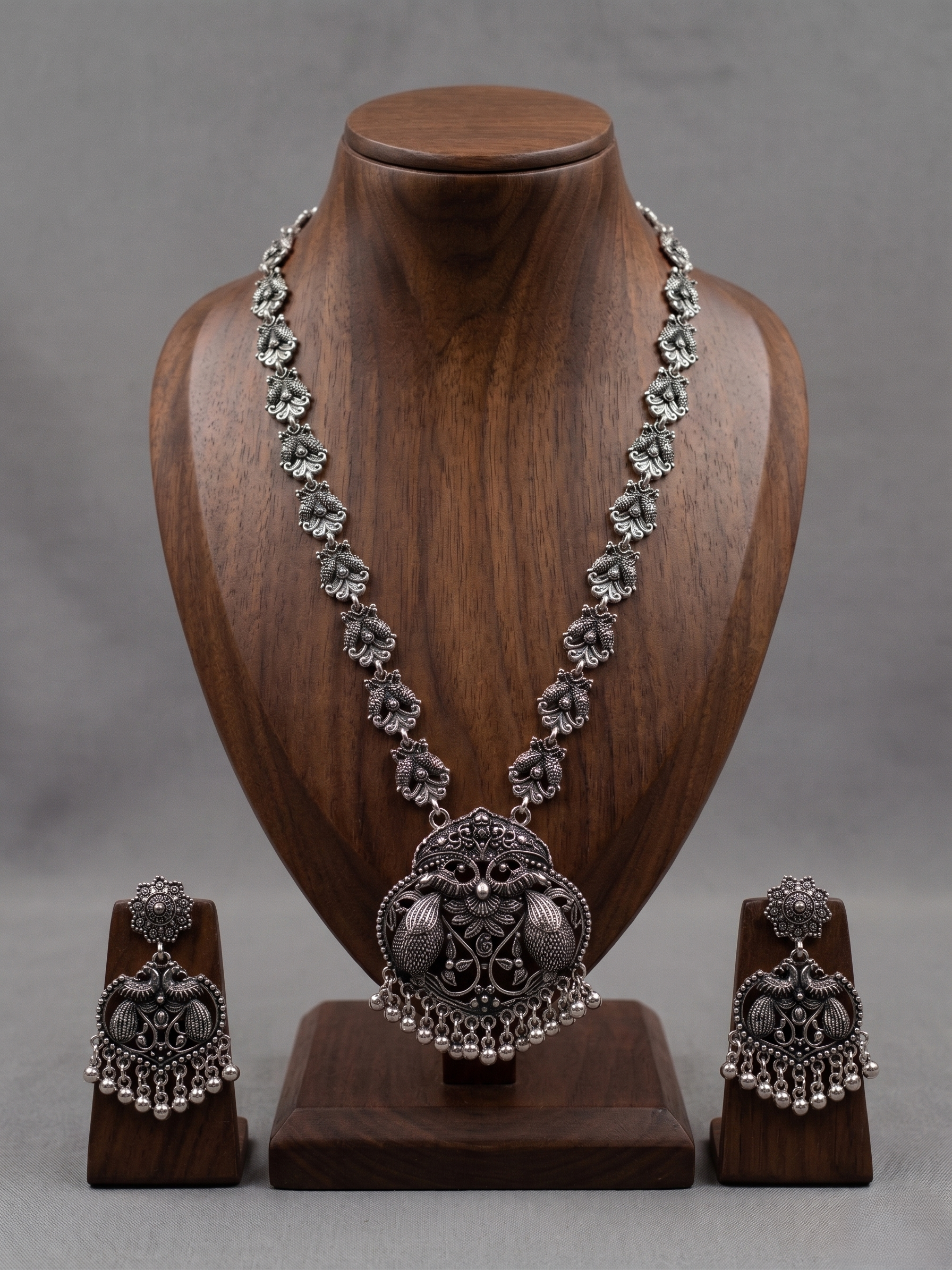 Oxidised Silver Long Set - Image 3