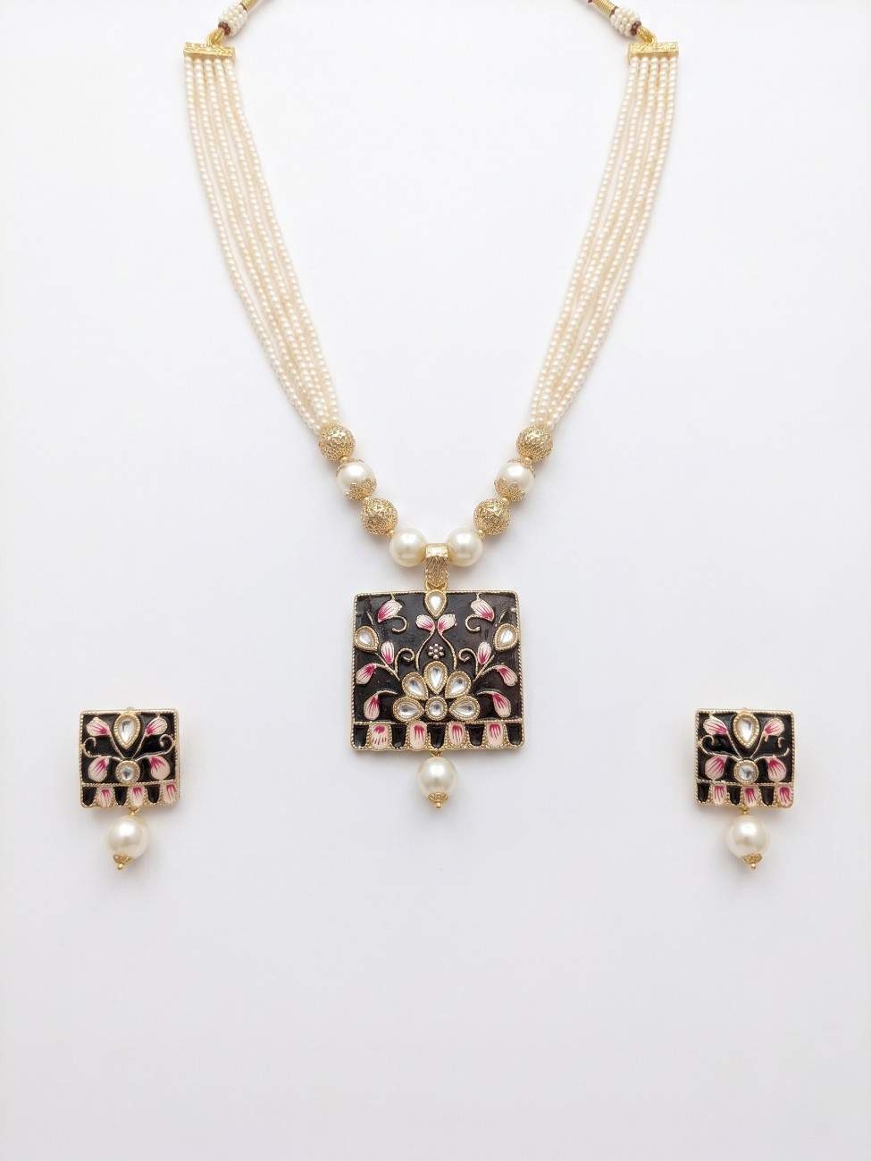 Jaipuri Meenakari Floral Choker set