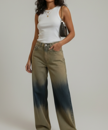 Dip-dye Wide Leg Jeans