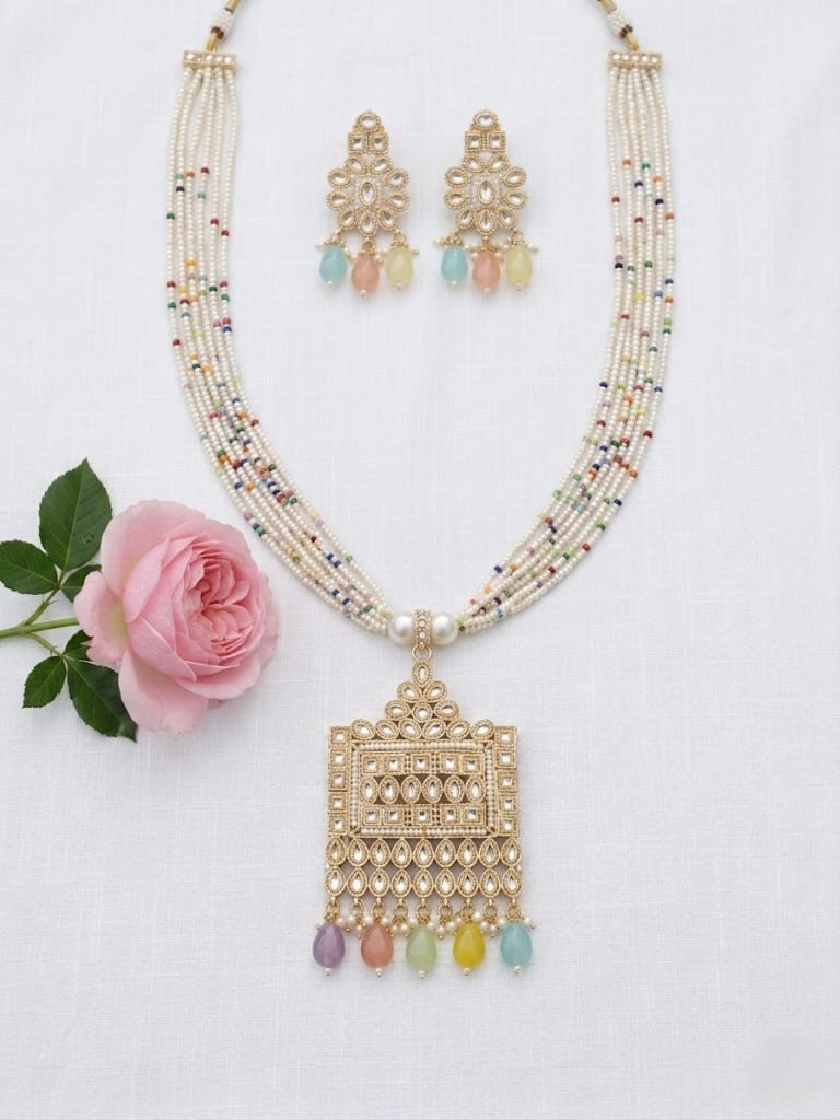 Kundan Long Pendant Rani Haar - Image 3