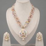 Multi-strand Pastel Enamel Long Necklace Set