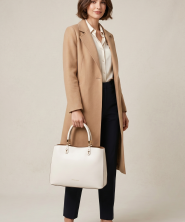 Charming Dual-Tone Classic Tote Bag