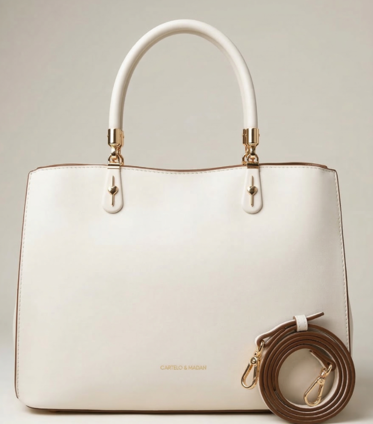 Charming Dual-Tone Classic Tote Bag - Image 2