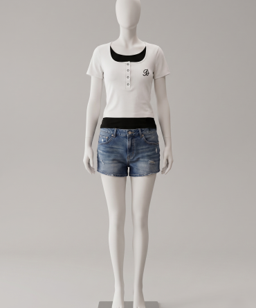 Korean Fake Two Piece Top