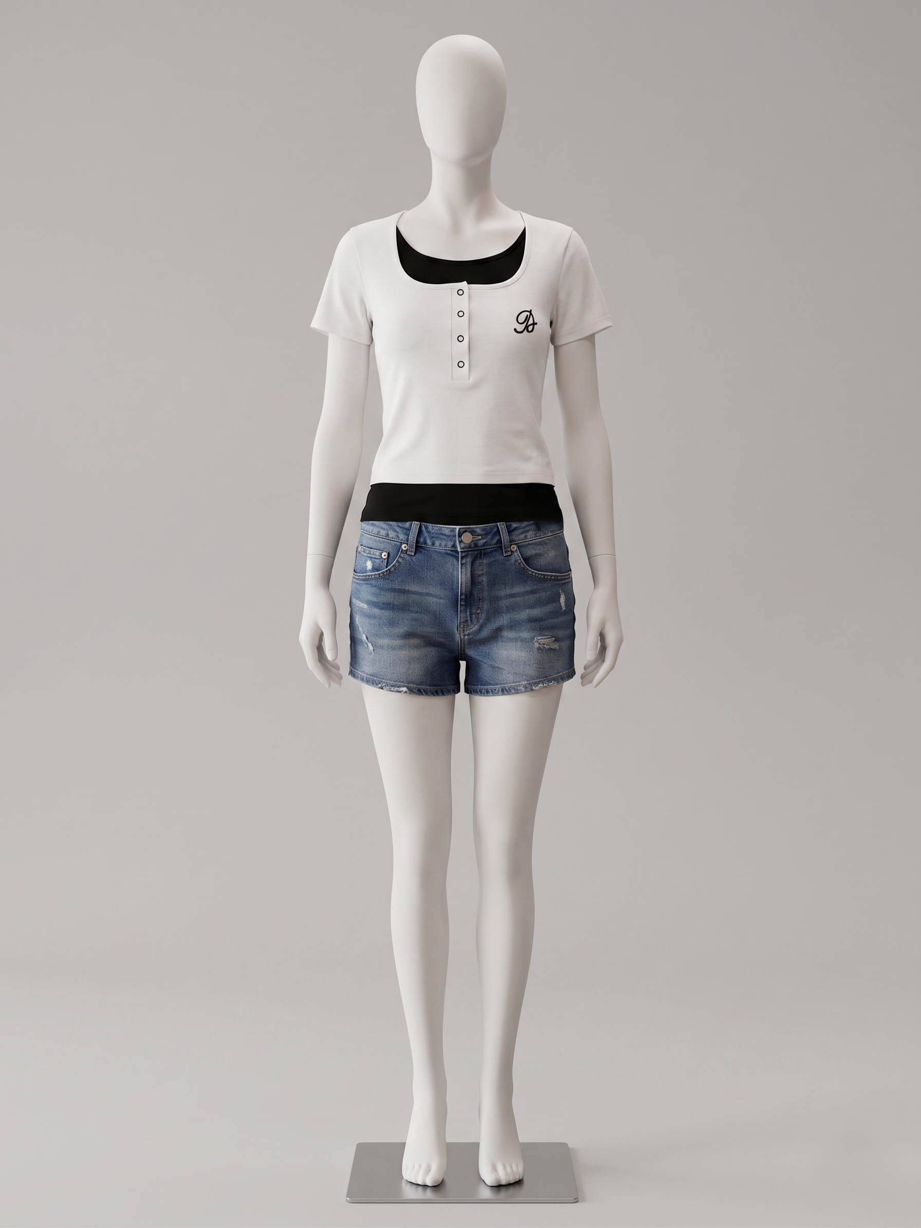 Korean Fake Two Piece Top