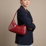 Vintage Crackle Patent Leather Shoulder Bag