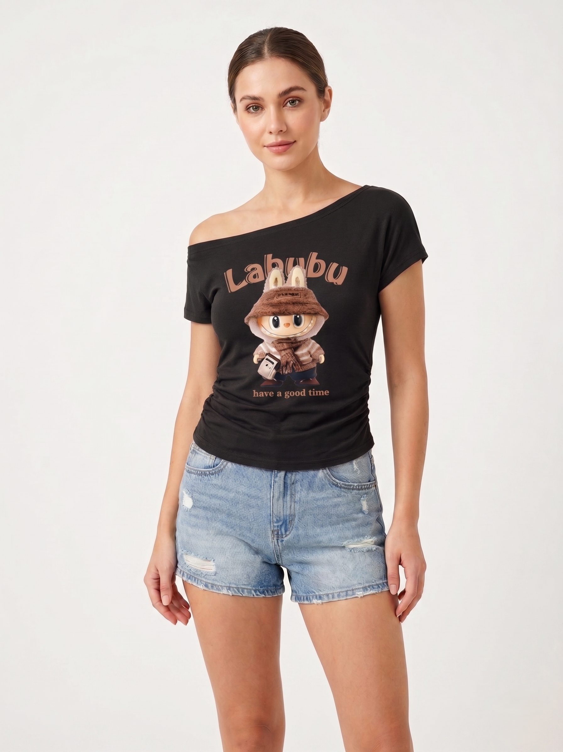 Korean Cute Labubu Graphic Top