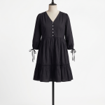 v-neck smocked one-piece
