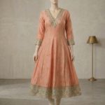 Soft Peach V-Neck Kurti