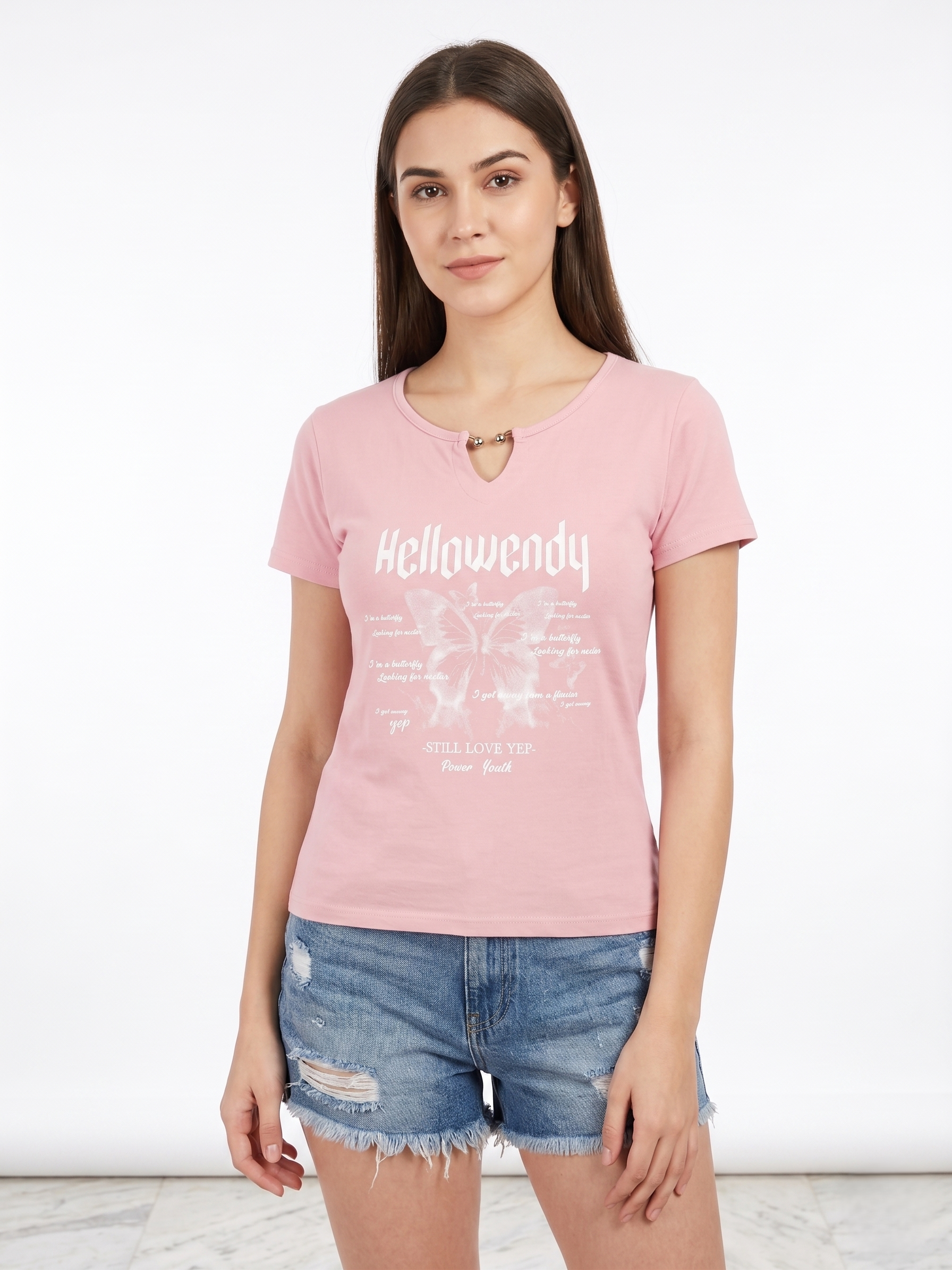 Korean Butterfly Print Grunge Tee