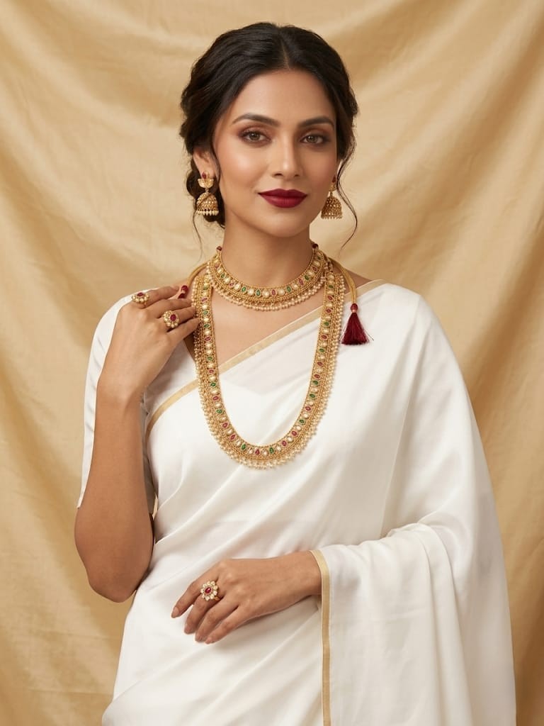 Kundan & Meenakari Traditional Necklace Set - Image 2