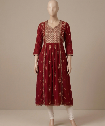 Floral Garnet Kurti
