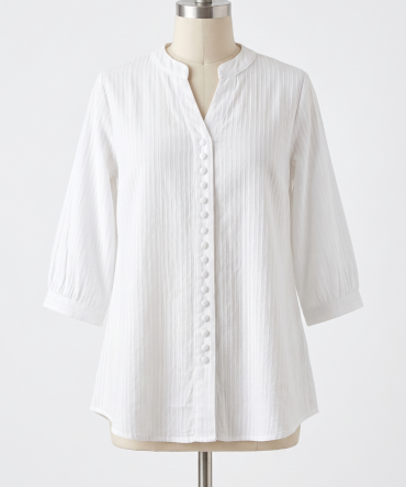 White Button -up Tunic Top