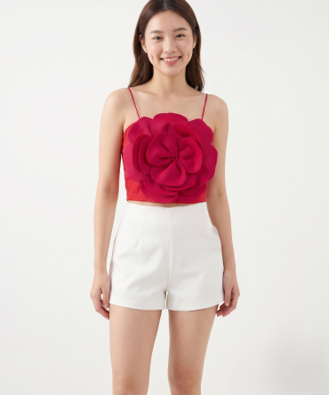 Foam Rose Crop Top