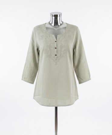 Embroioded Linen Tuni