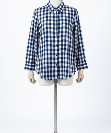 Plaid Button- Down Shirt With Check