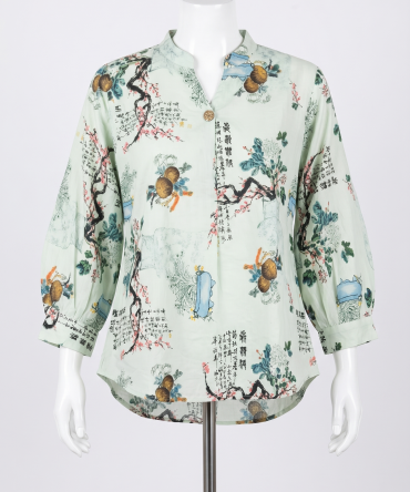 Printed V-neck Tunic Top