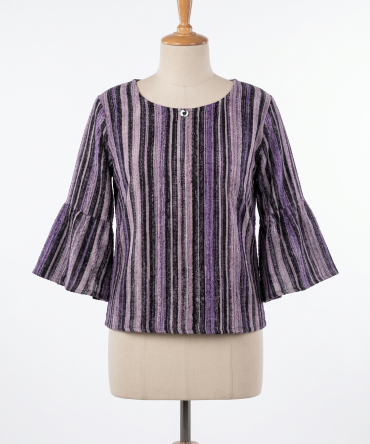 Striped Bell-sleeve Top